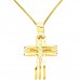 Σταυρός με τον Εσταυρωμένο από μασίφ χρυσό Κ14 με αλυσίδα